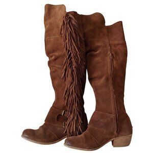 Naughty Monkey Frilly Fanta Boot Boho Hippie Retro 70's Suede Leather Fringe 7